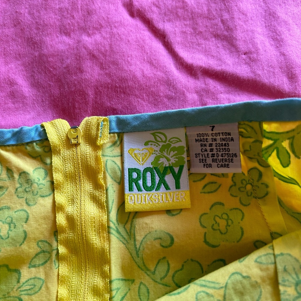 Vintage rare Roxy Quiksilver tropical floral mini skirt, size 7 - Picture 5 of 7